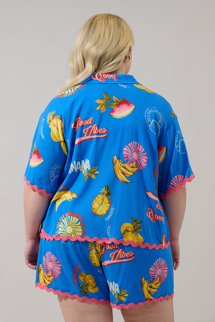 Alanie Tropical Marnie Button Up Shirt Curve