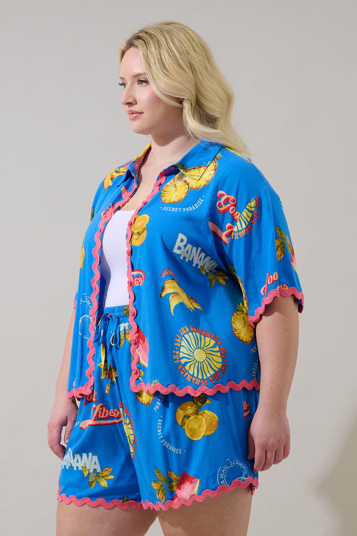 Alanie Tropical Marnie Button Up Shirt Curve