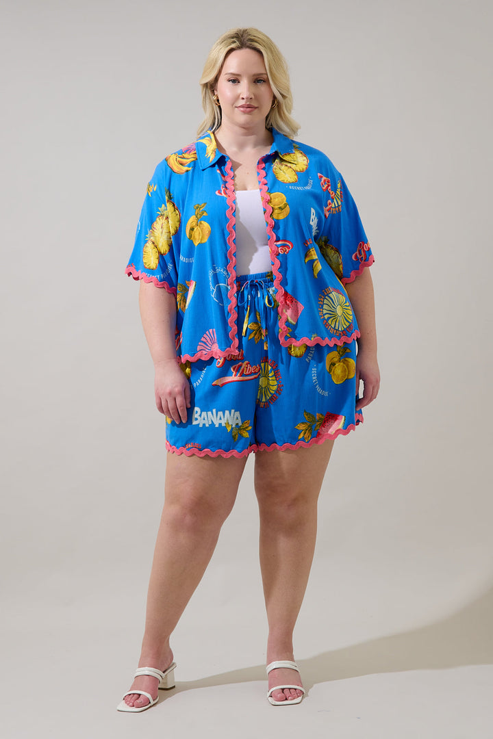 Alanie Tropical Marnie Button Up Shirt Curve