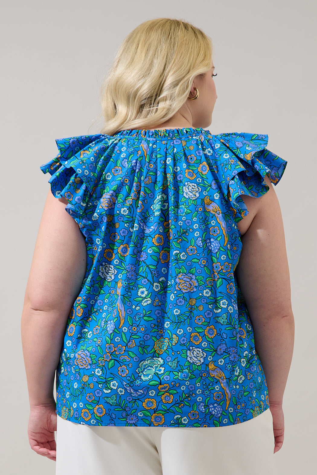 Siya Ruffle Top Heidy Floral Curve