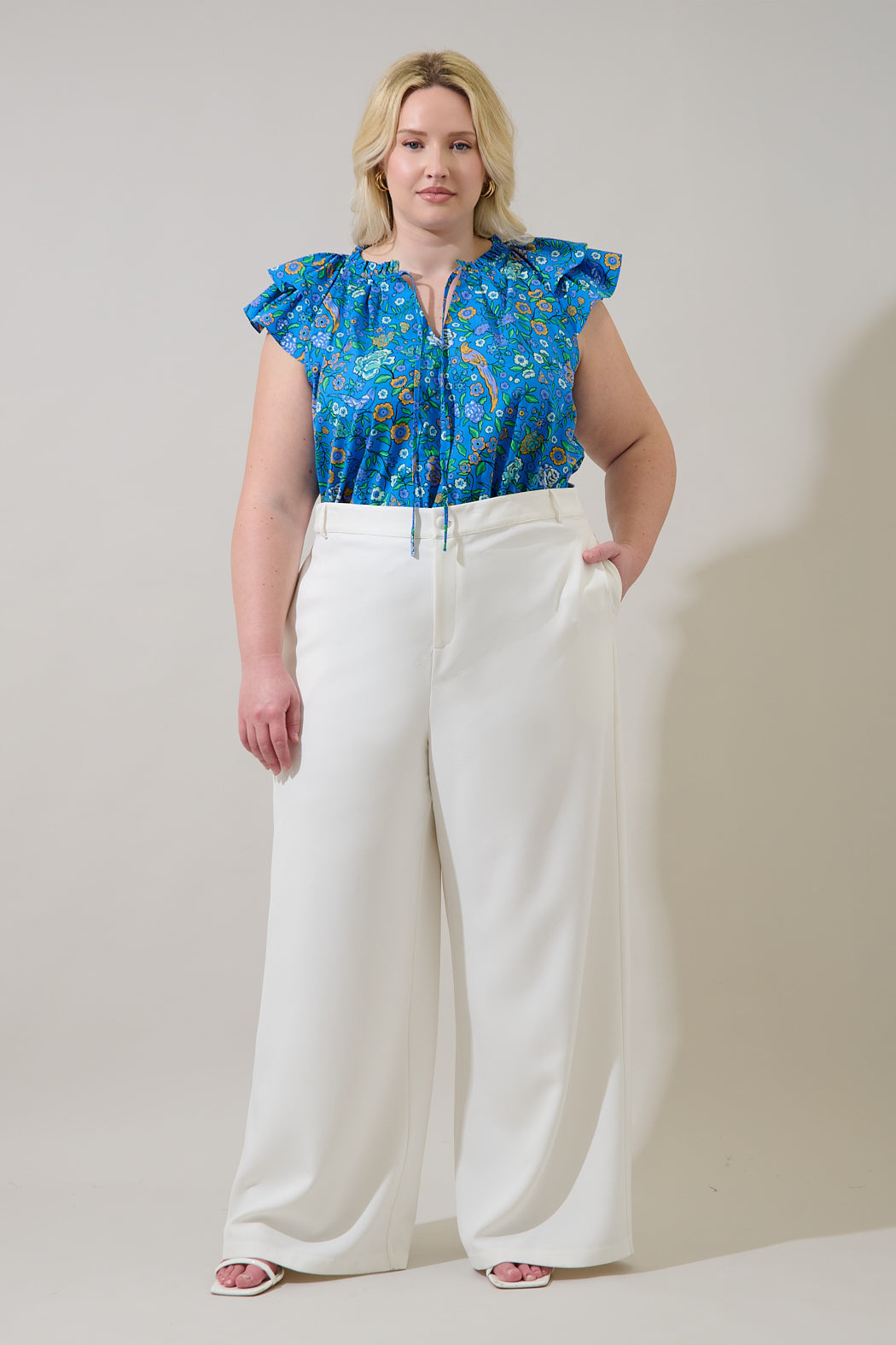 Siya Ruffle Top Heidy Floral Curve