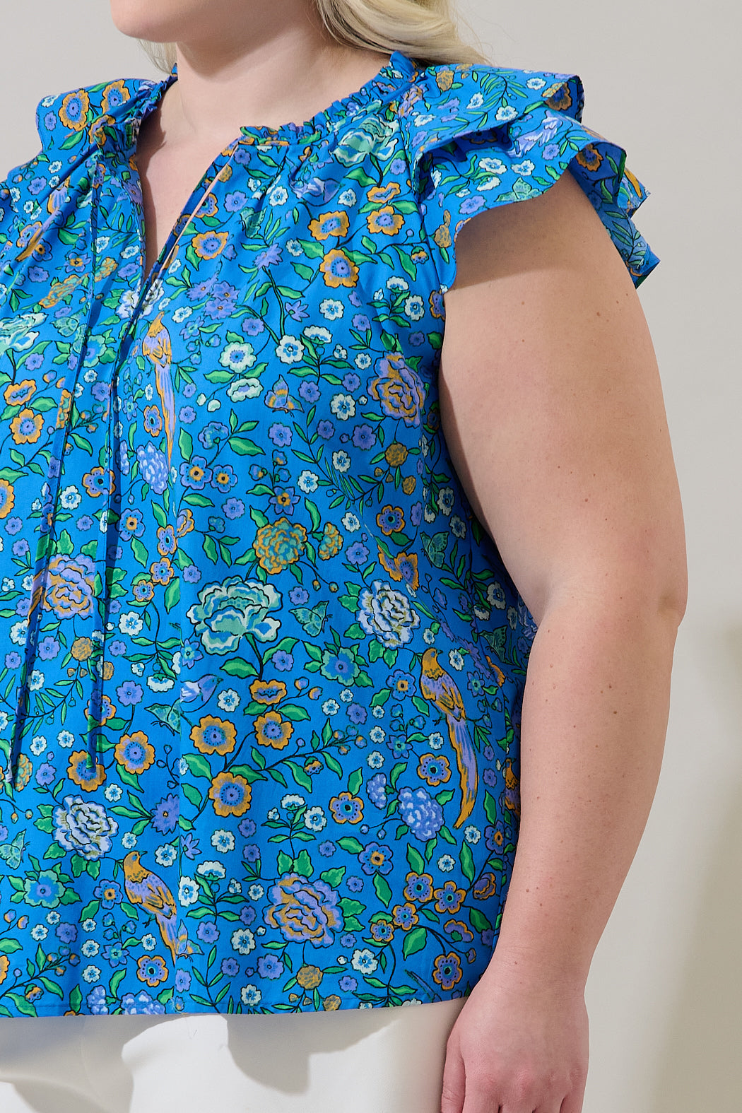Siya Ruffle Top Heidy Floral Curve