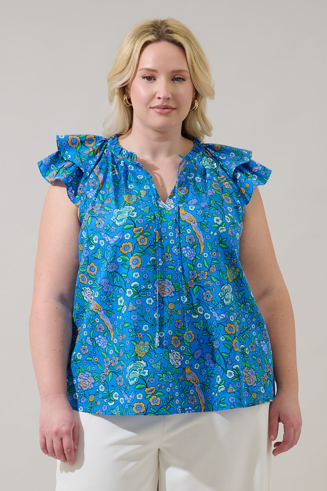 Siya Ruffle Top Heidy Floral Curve