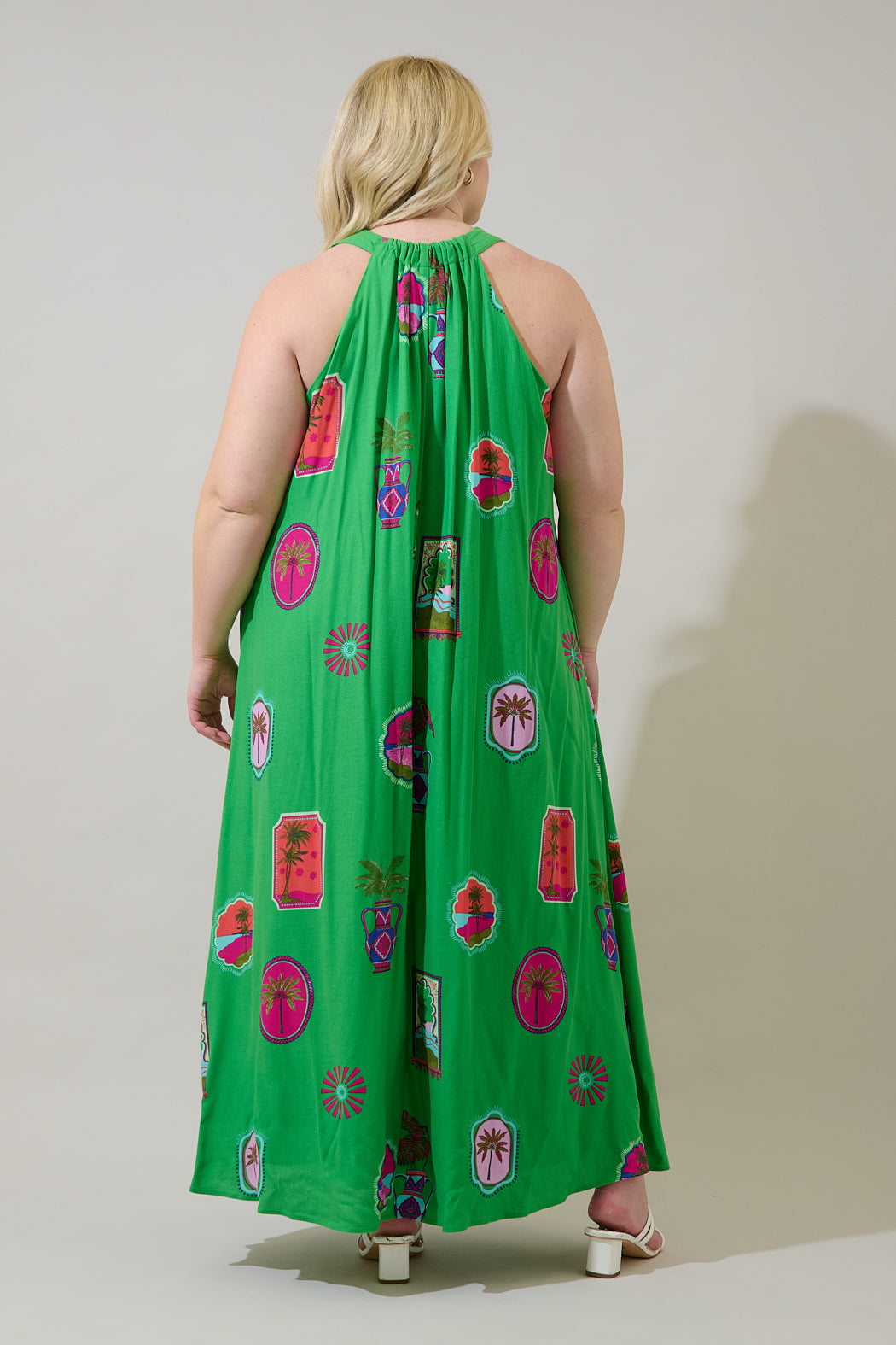 Trinie Postcard Rubi Halter Neck Maxi Dress Curve