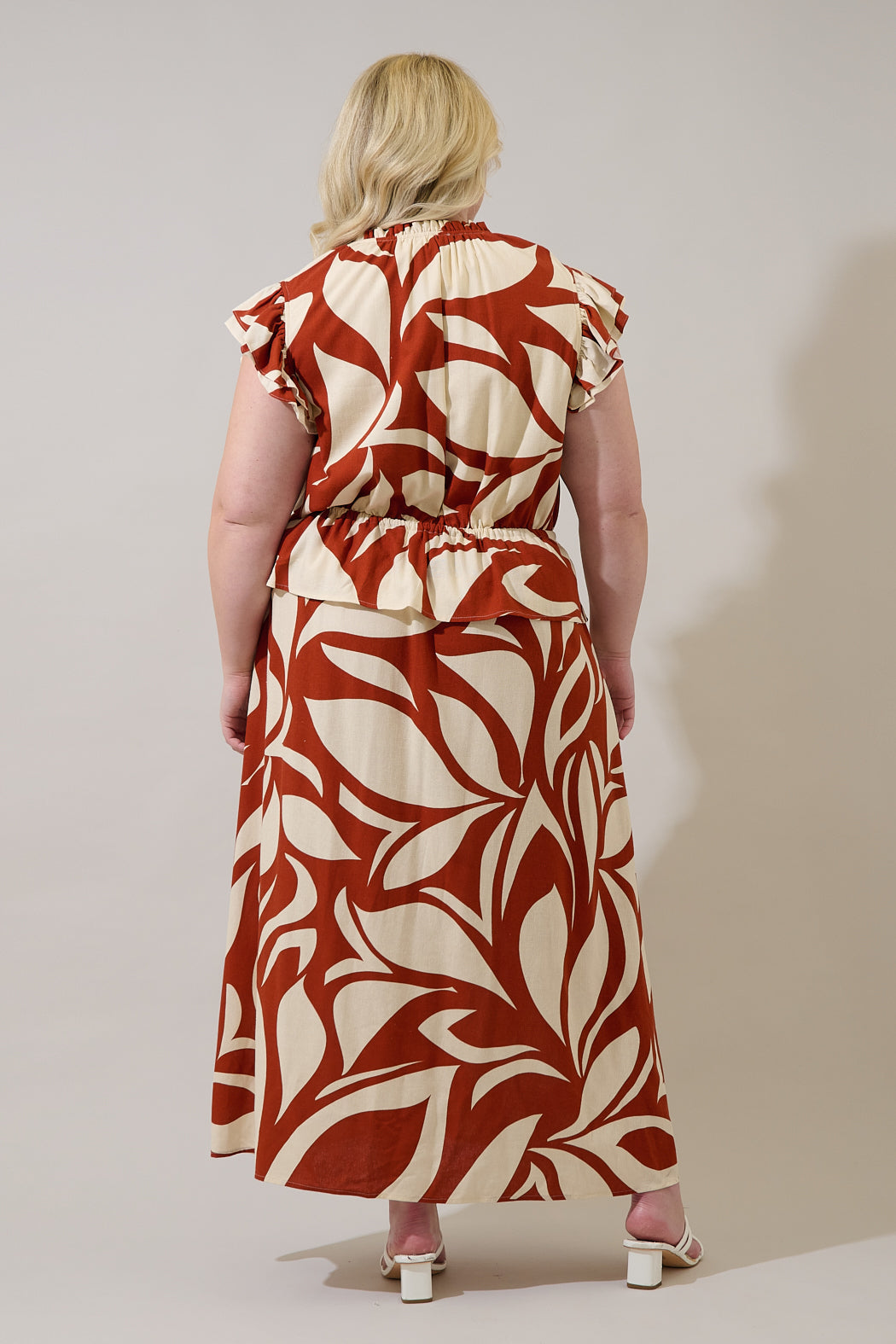 Astra Ruffle Maxi Dress Abstract Curve