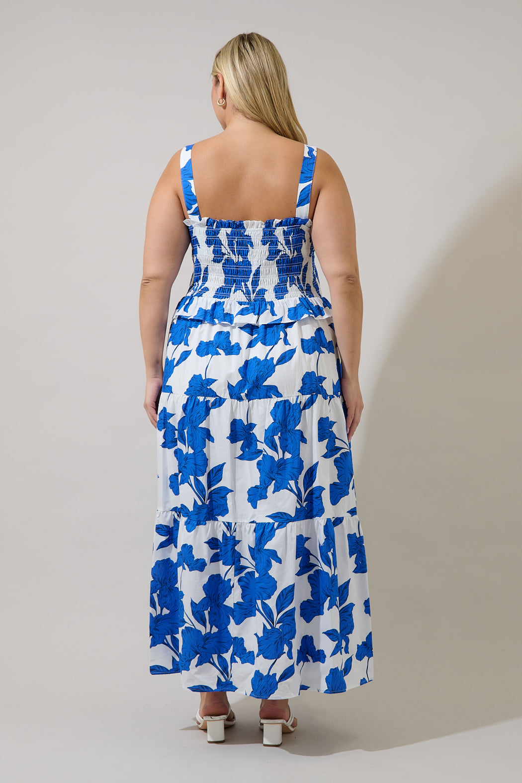 Lindsy Smocked Maxi Dress Gemmi Floral Curve