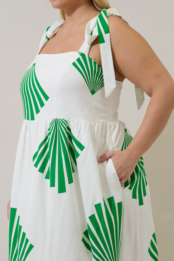 Hendy Shoulder Tie Maxi Dress Fan Breeze Curve