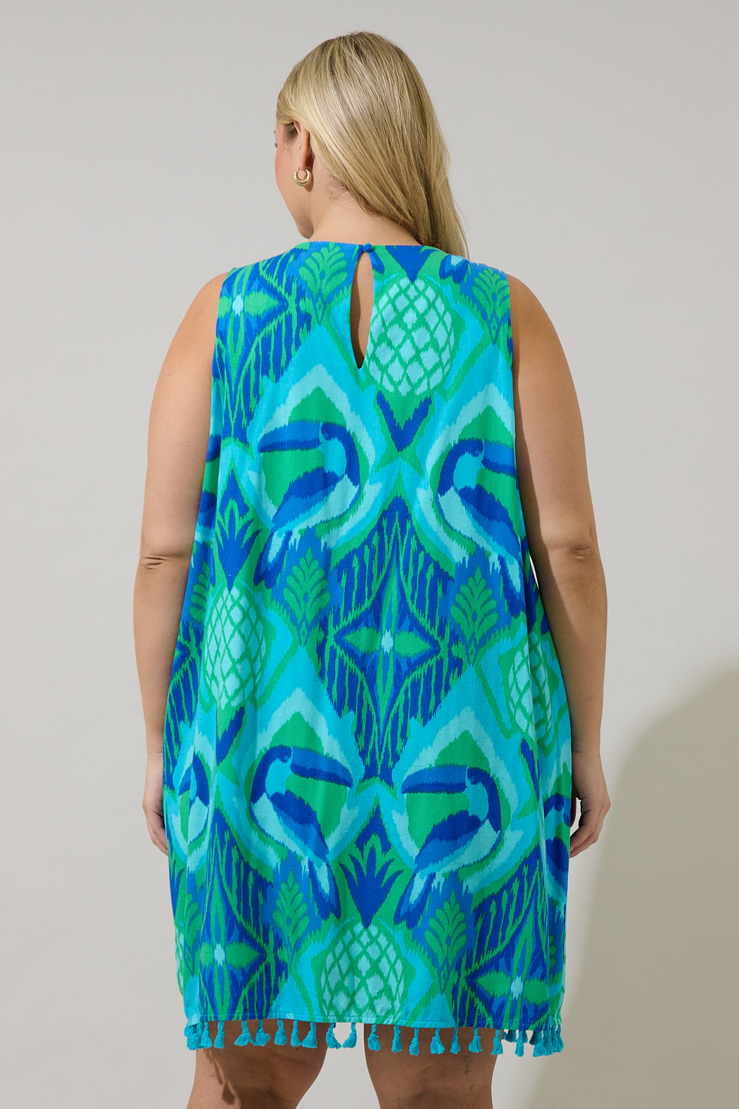 Blissy Tropical Winda Trapeze Mini Dress Curve