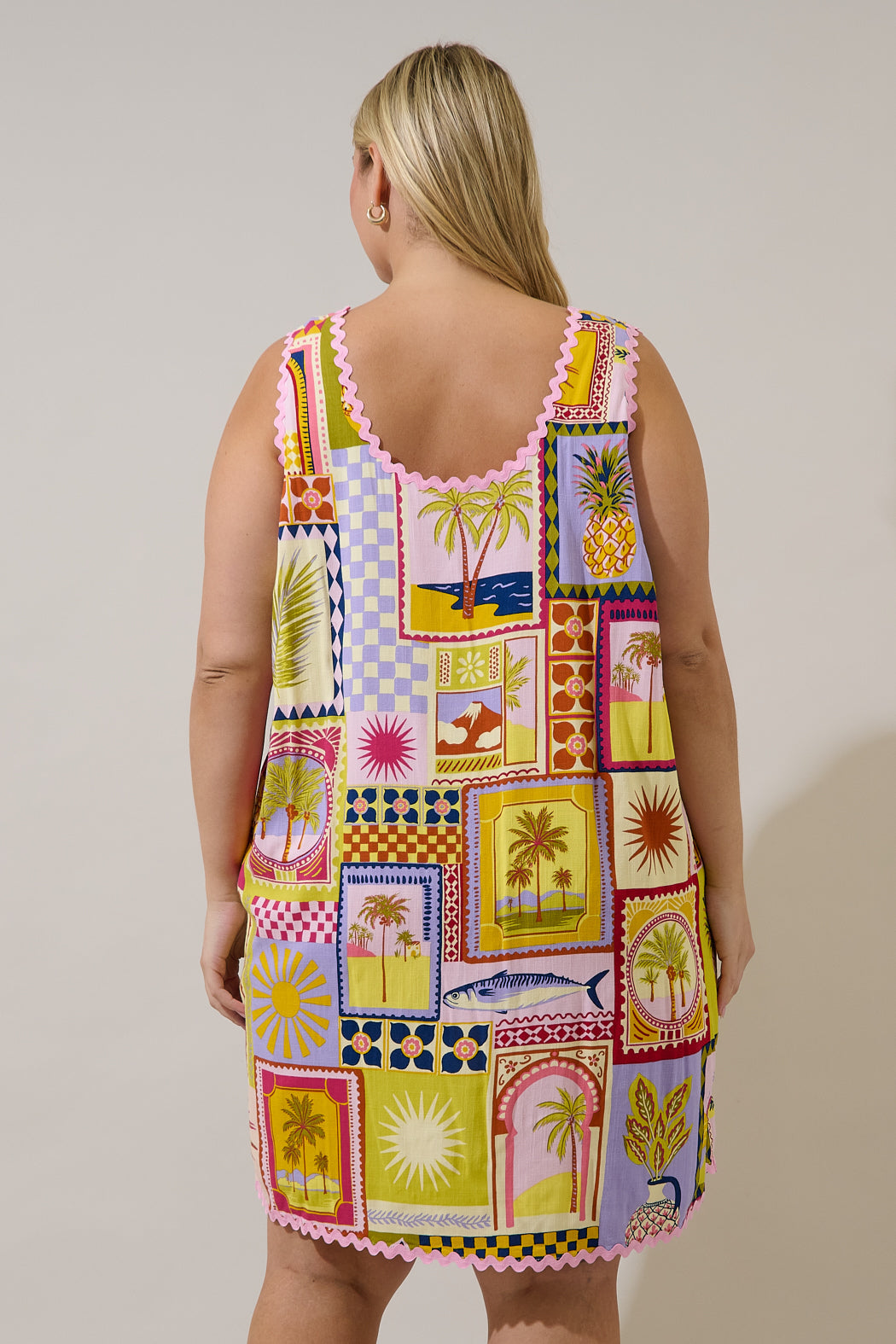 Auriel Shift Mini Dress Talmar Postcard Curve