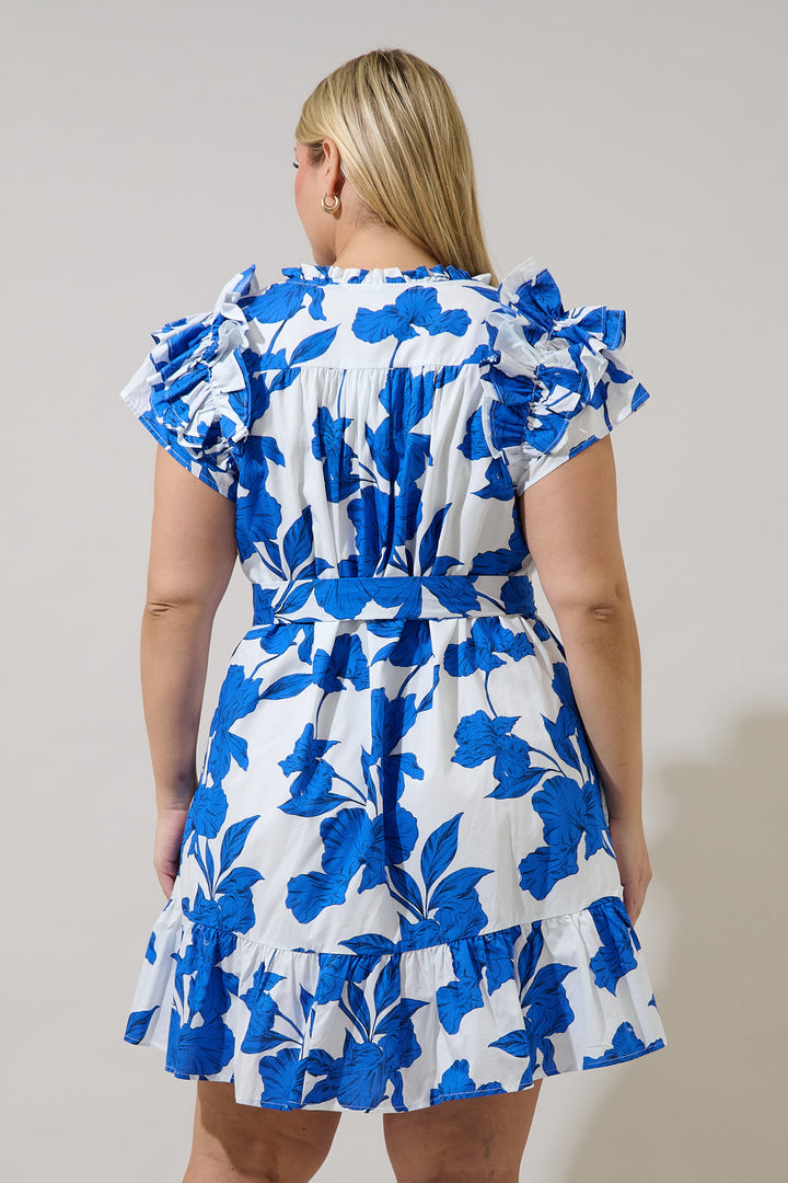 Ivona Ruffle Mini Dress Gemmi Floral Curve