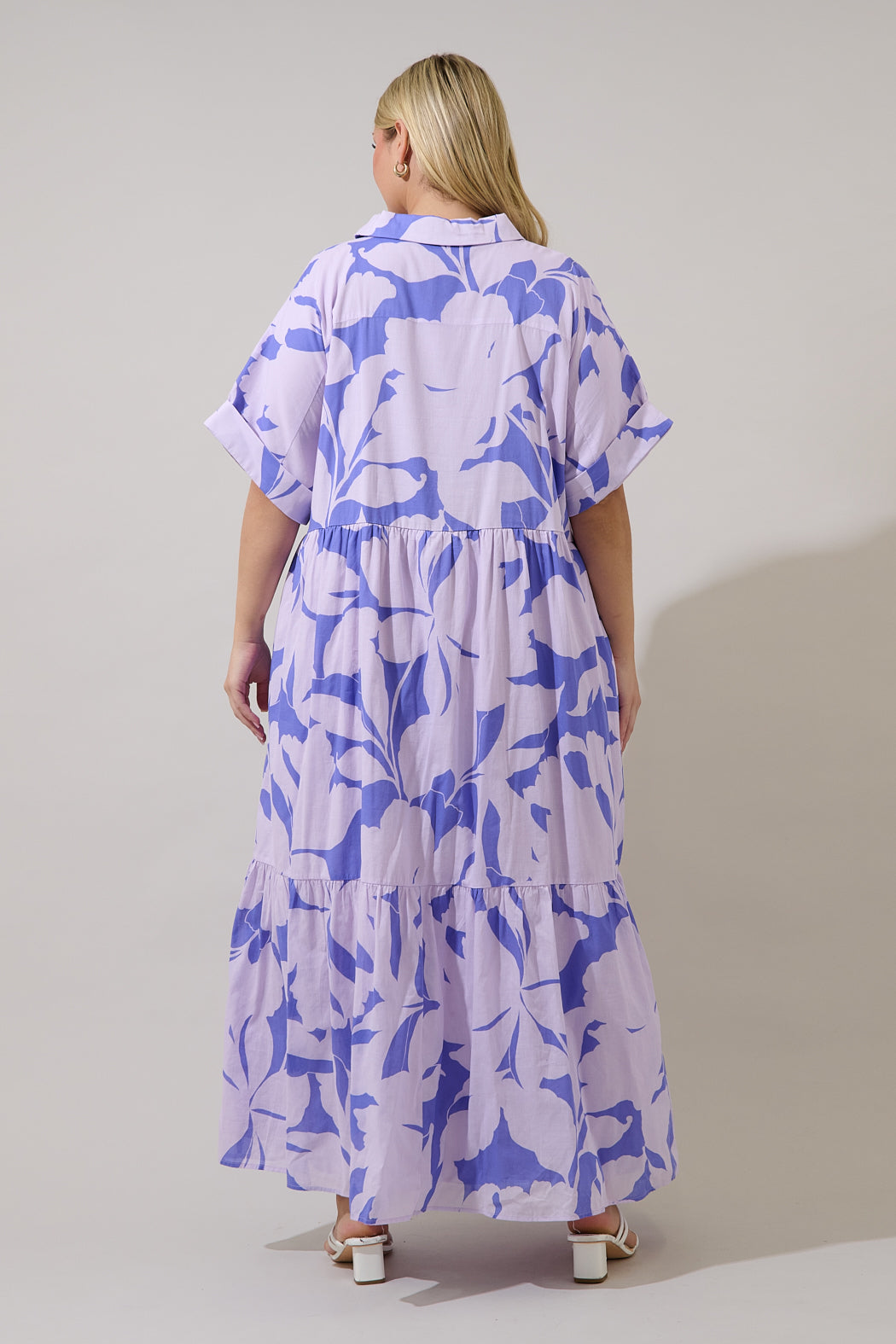 Astera Collared Button Up Maxi Dress Nataly Floral Curve