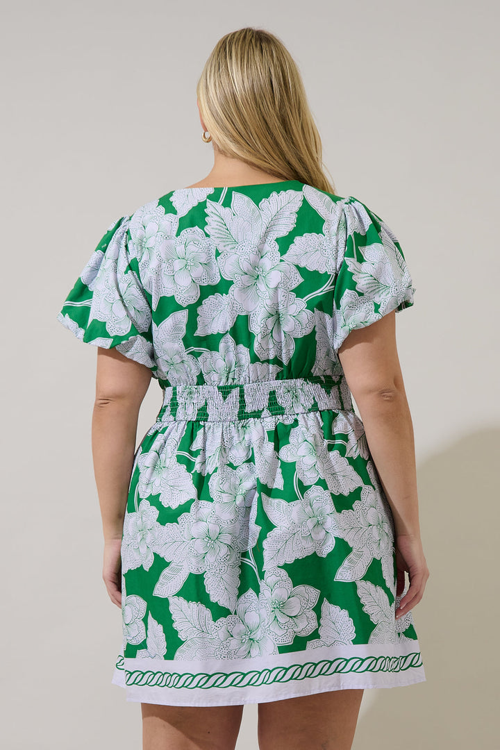 Kasina Button Down Mini Dress Renza Floral Curve
