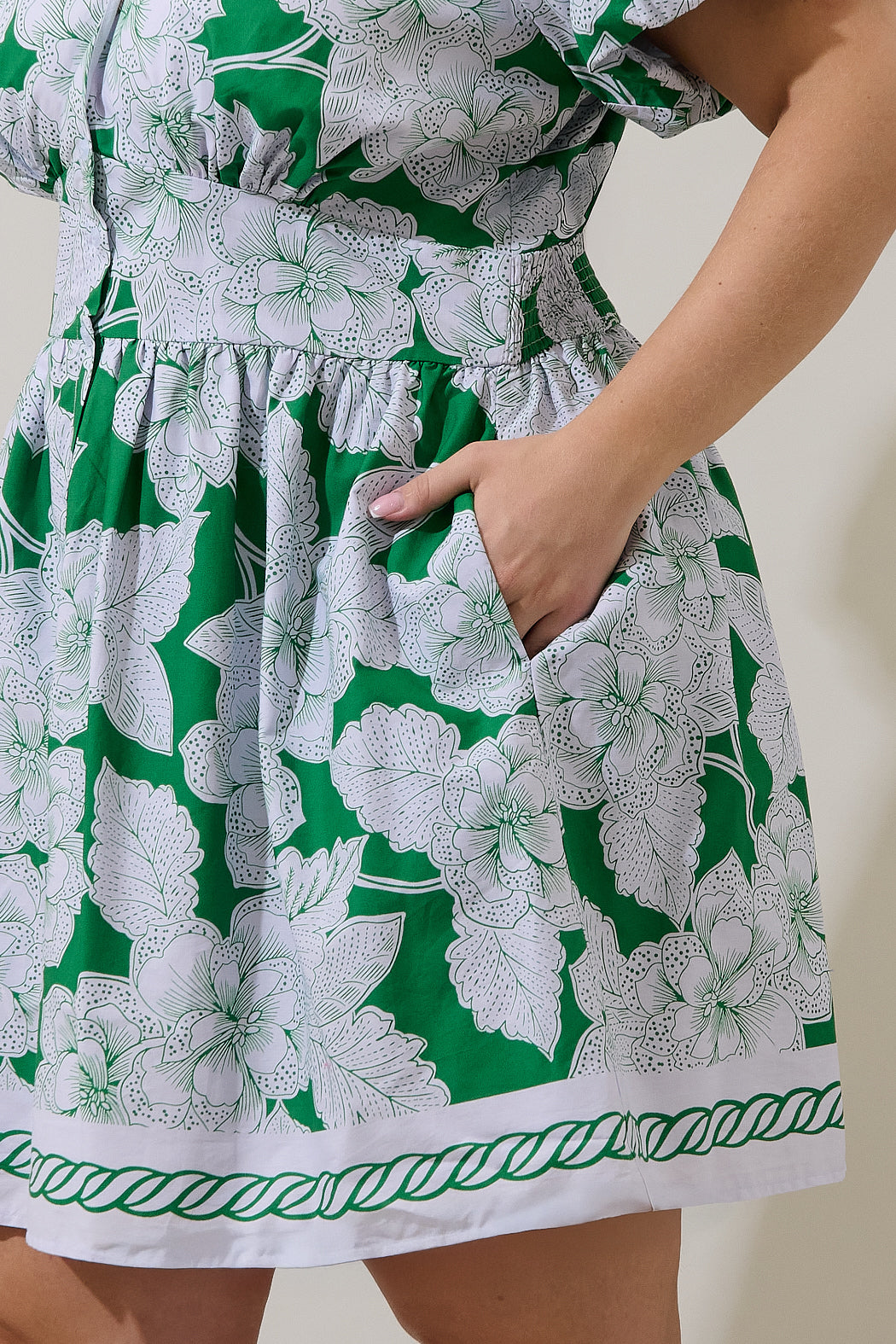 Kasina Button Down Mini Dress Renza Floral Curve