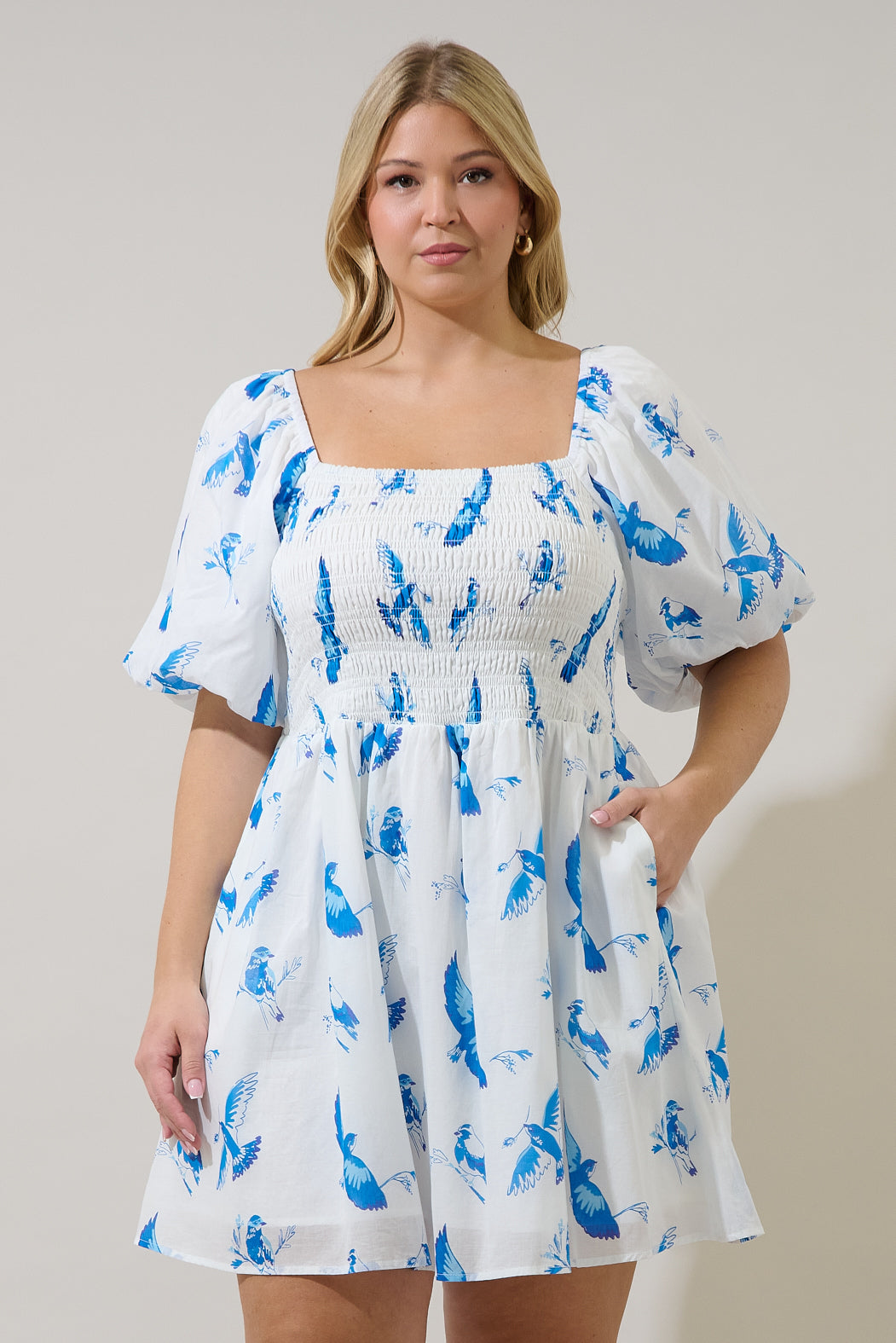Bluebird Hailie Smocked Mini Dress Curve