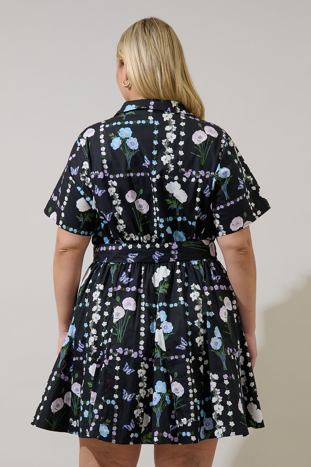 Chellie Shift Mini Dress Trevis Floral Curve