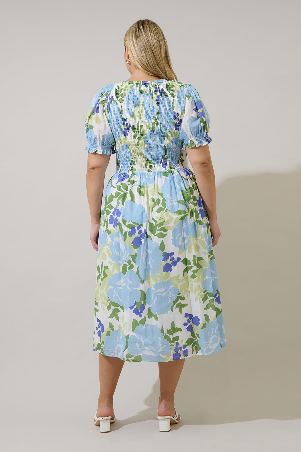 Tamry Smocked Midi Dress Khloey Floral Curve