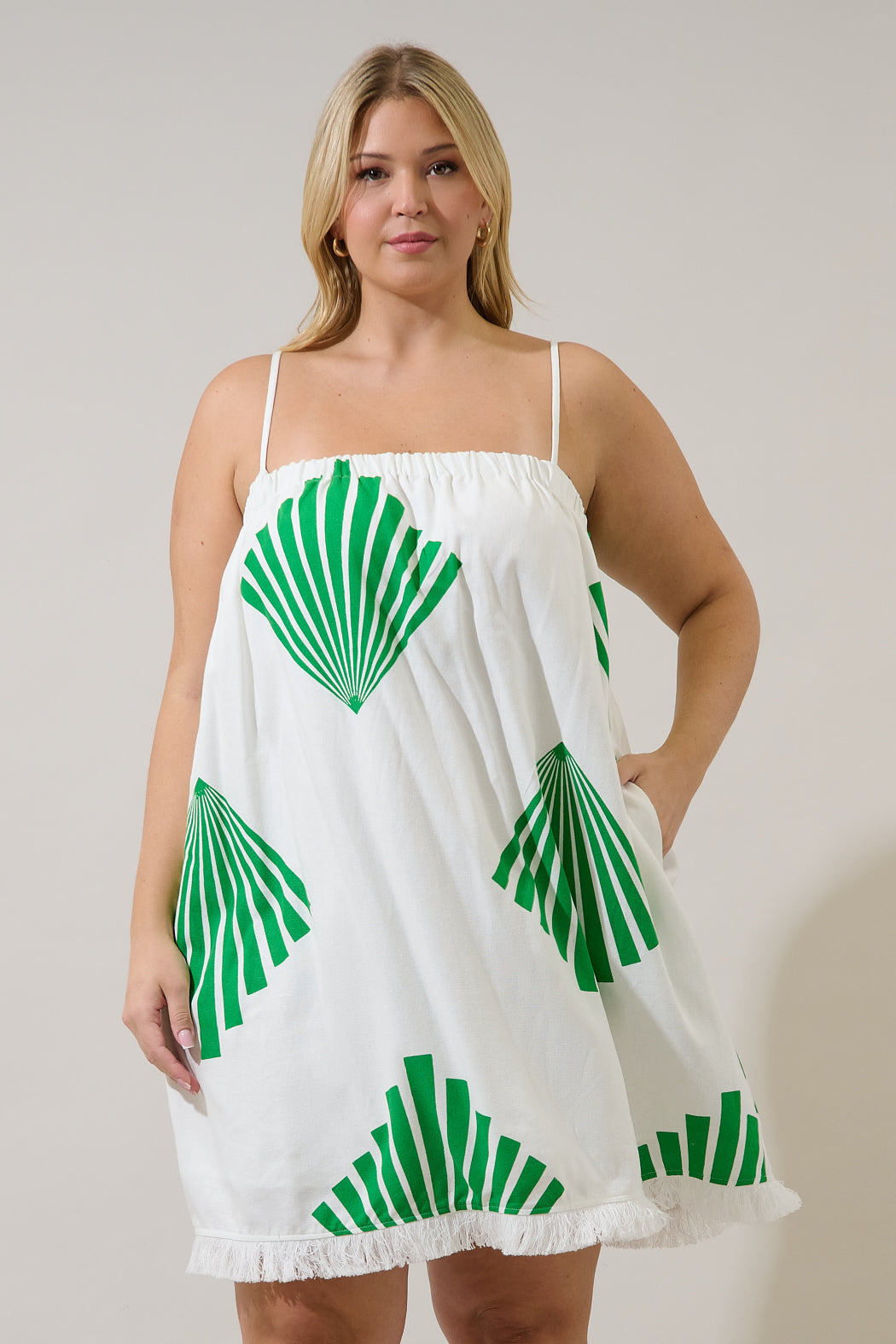Quina Shift Mini Dress Fan Breeze Curve