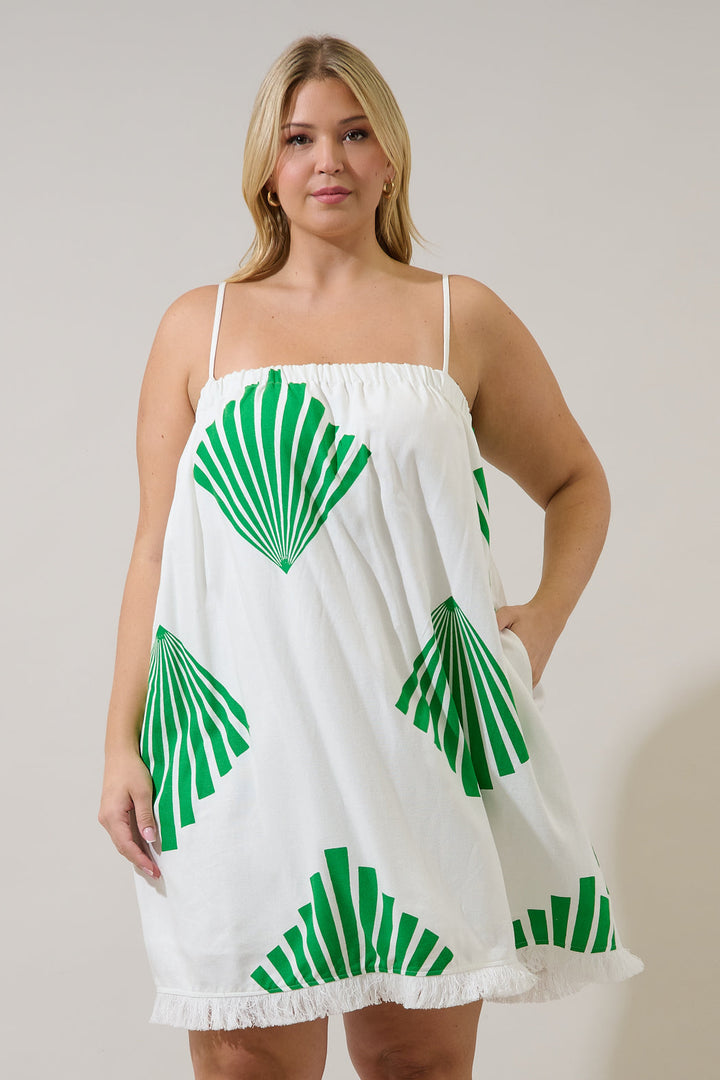 Quina Shift Mini Dress Fan Breeze Curve
