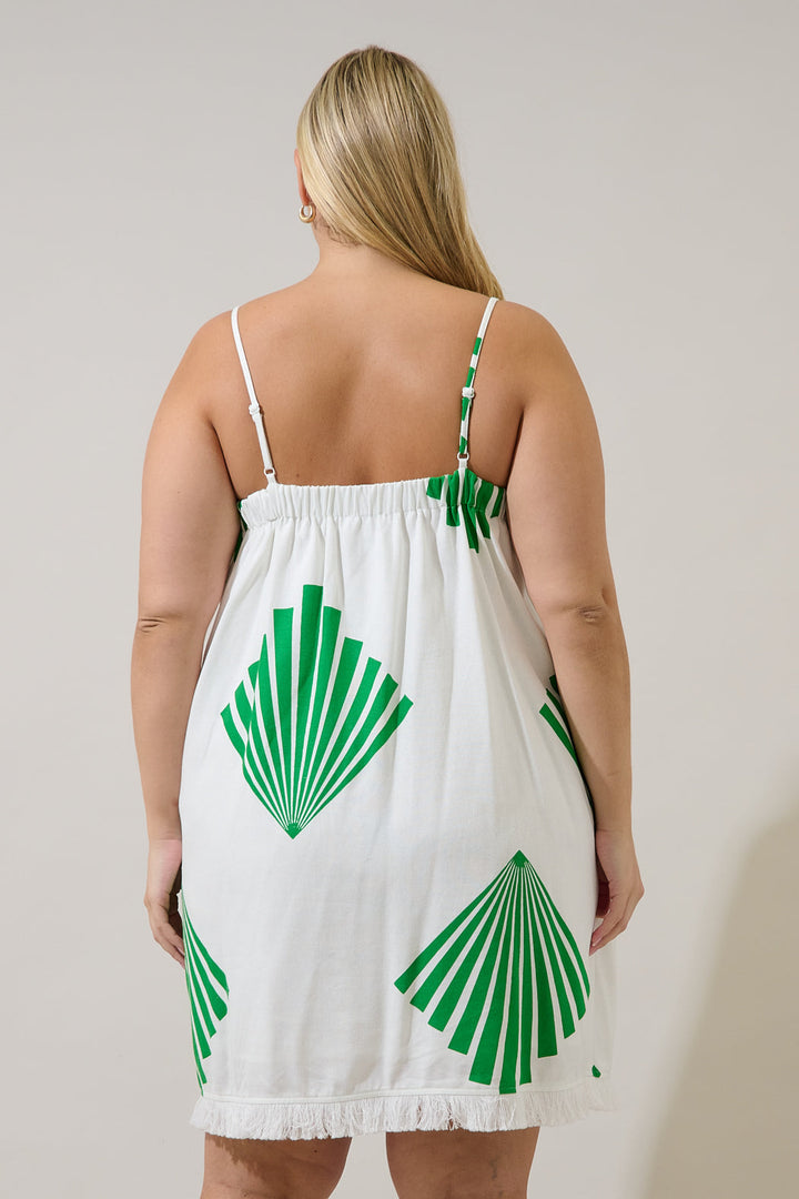 Quina Shift Mini Dress Fan Breeze Curve