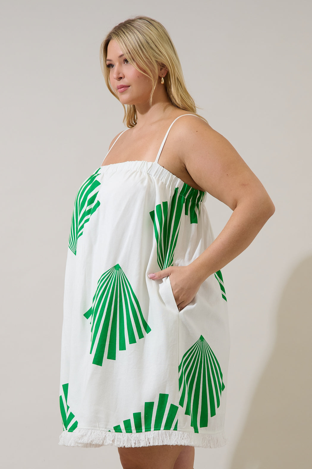 Quina Shift Mini Dress Fan Breeze Curve