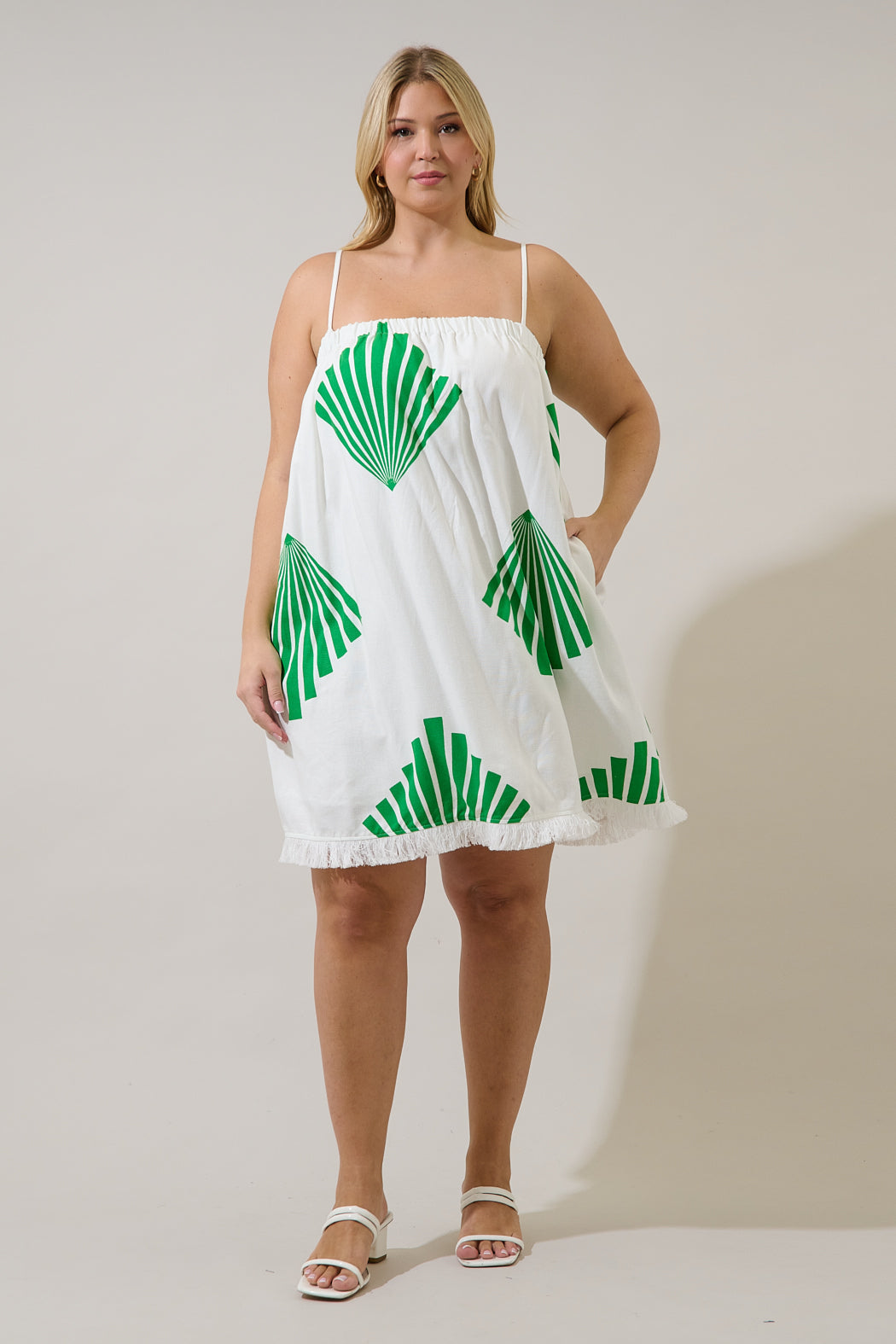 Quina Shift Mini Dress Fan Breeze Curve