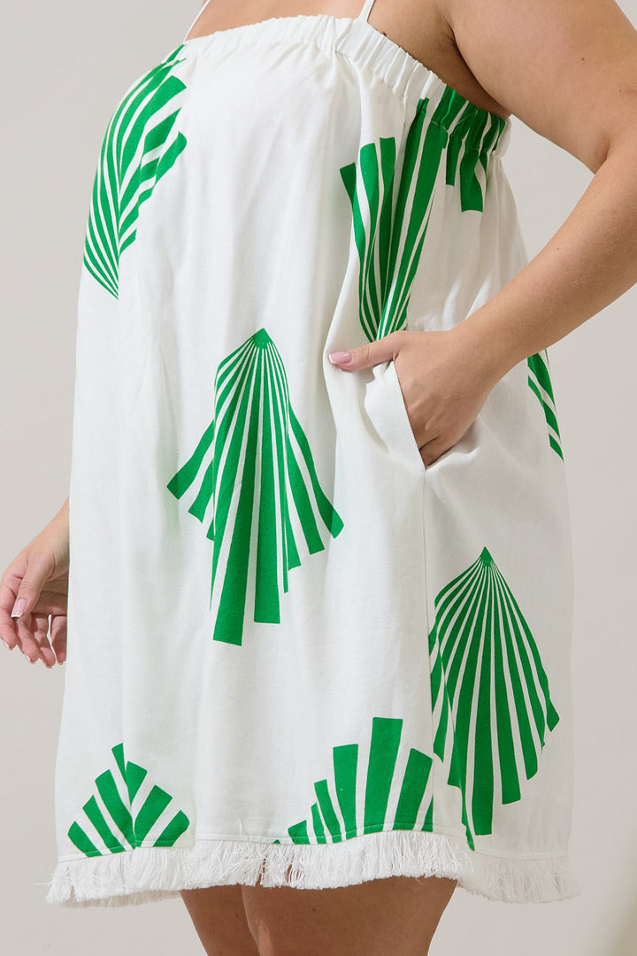 Quina Shift Mini Dress Fan Breeze Curve