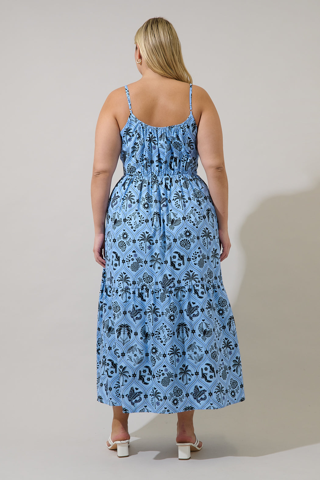 Tamer Ruched Midi Dress Feiry Tropics Curve