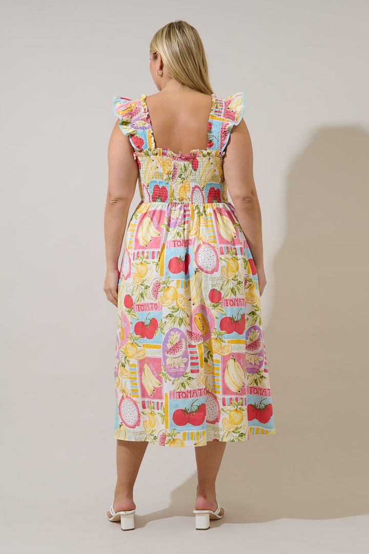 Urbina Smocked Midi Dress Curve Farmers Market