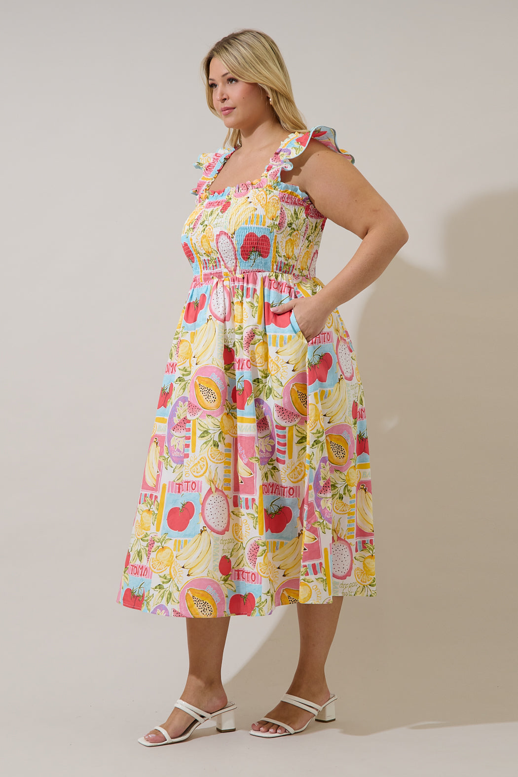 Urbina Smocked Midi Dress Curve Farmers Market