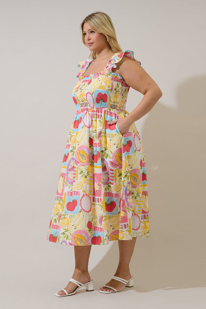 Urbina Smocked Midi Dress Curve Farmers Market