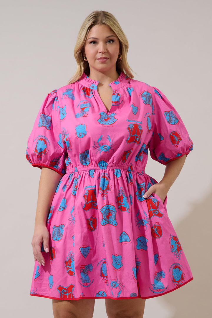 Ferda Ruffle Mini Dress Zodiac Curve