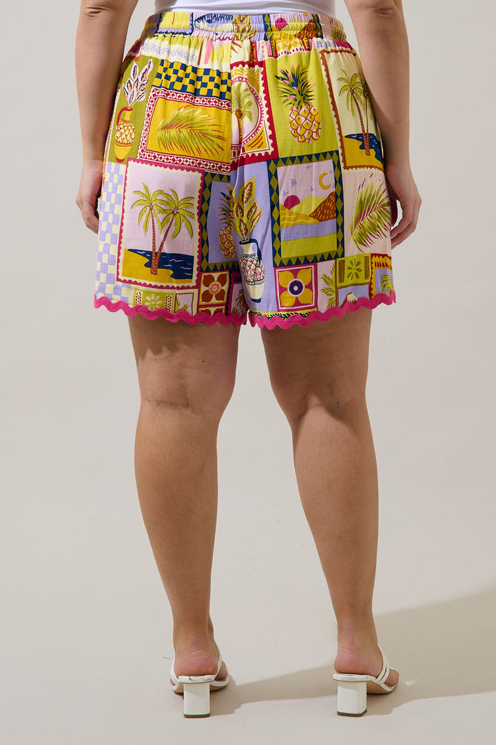 Halle Drawstring Shorts Talmar Postcard Curve