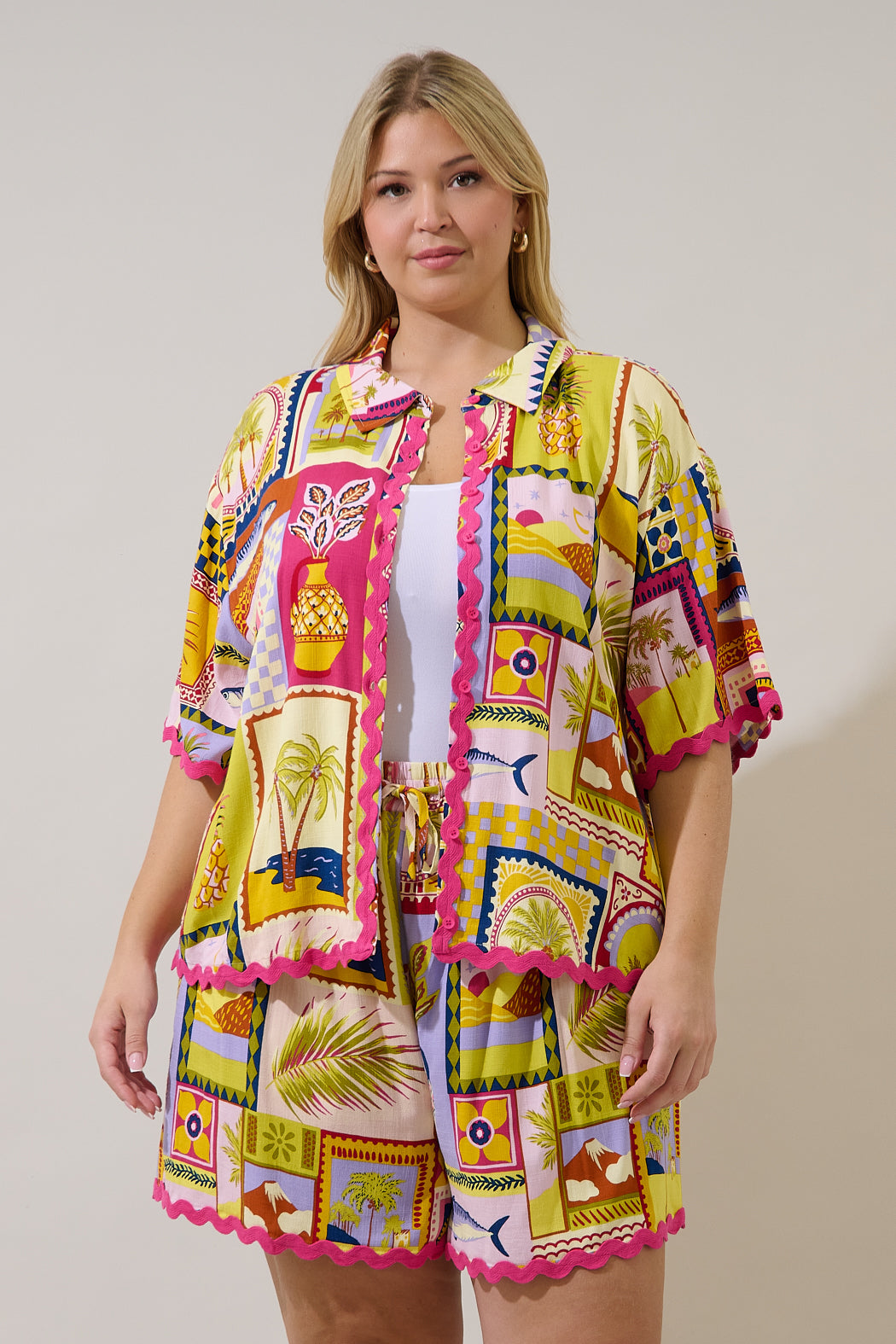 Marnie Button Up Shirt Talmar Postcard Curve