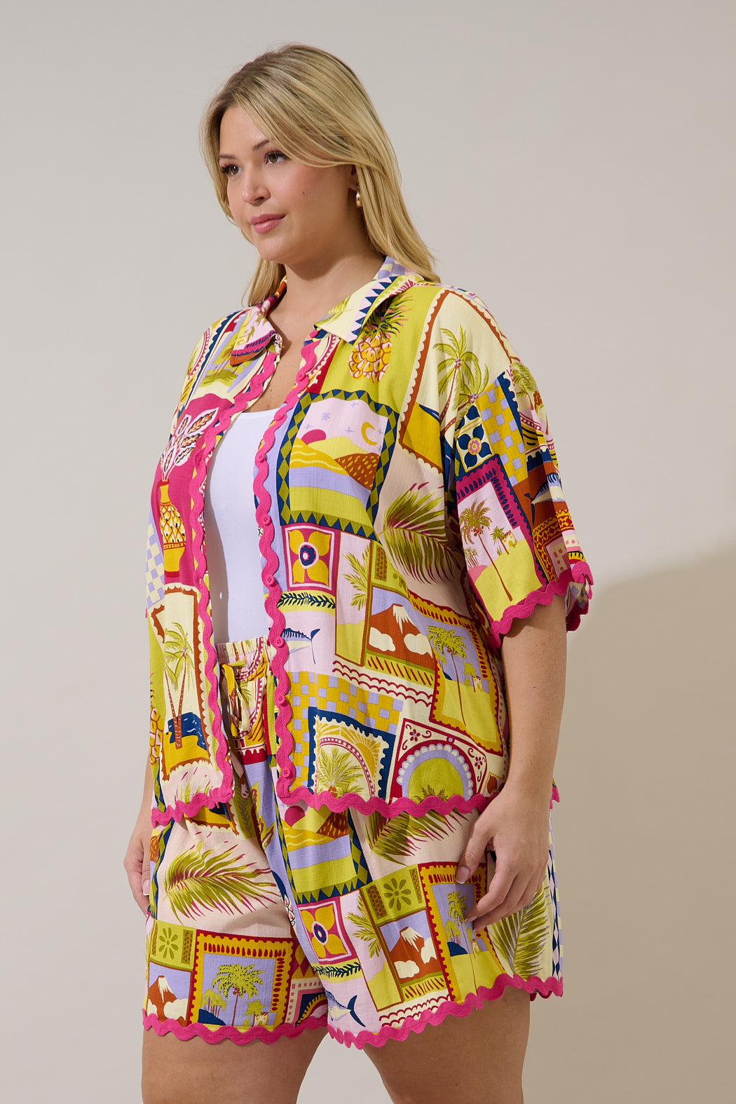 Marnie Button Up Shirt Talmar Postcard Curve