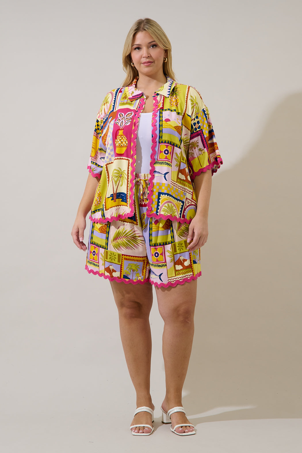 Marnie Button Up Shirt Talmar Postcard Curve