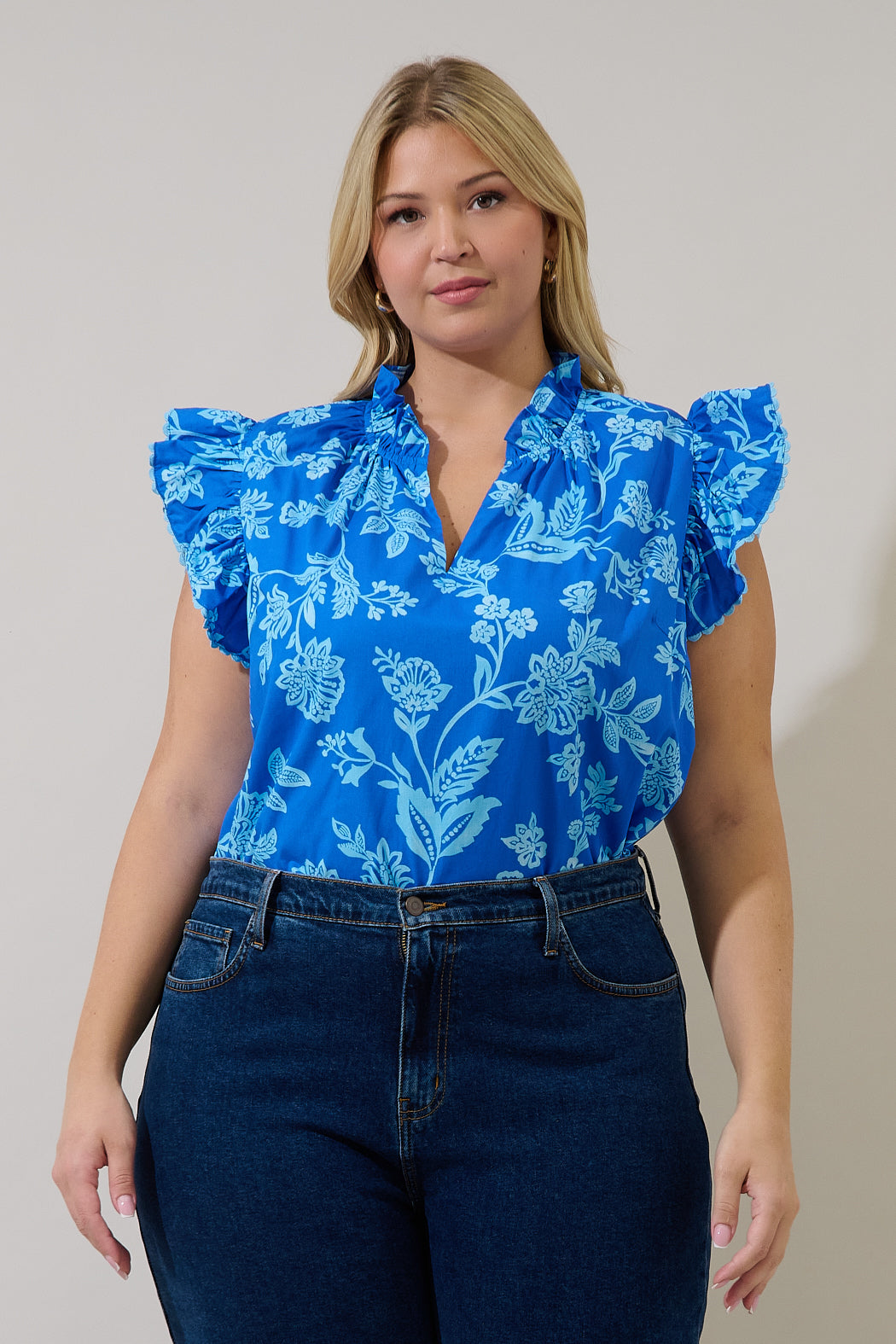 Jazzy Ruffle Top Curve Persa Floral