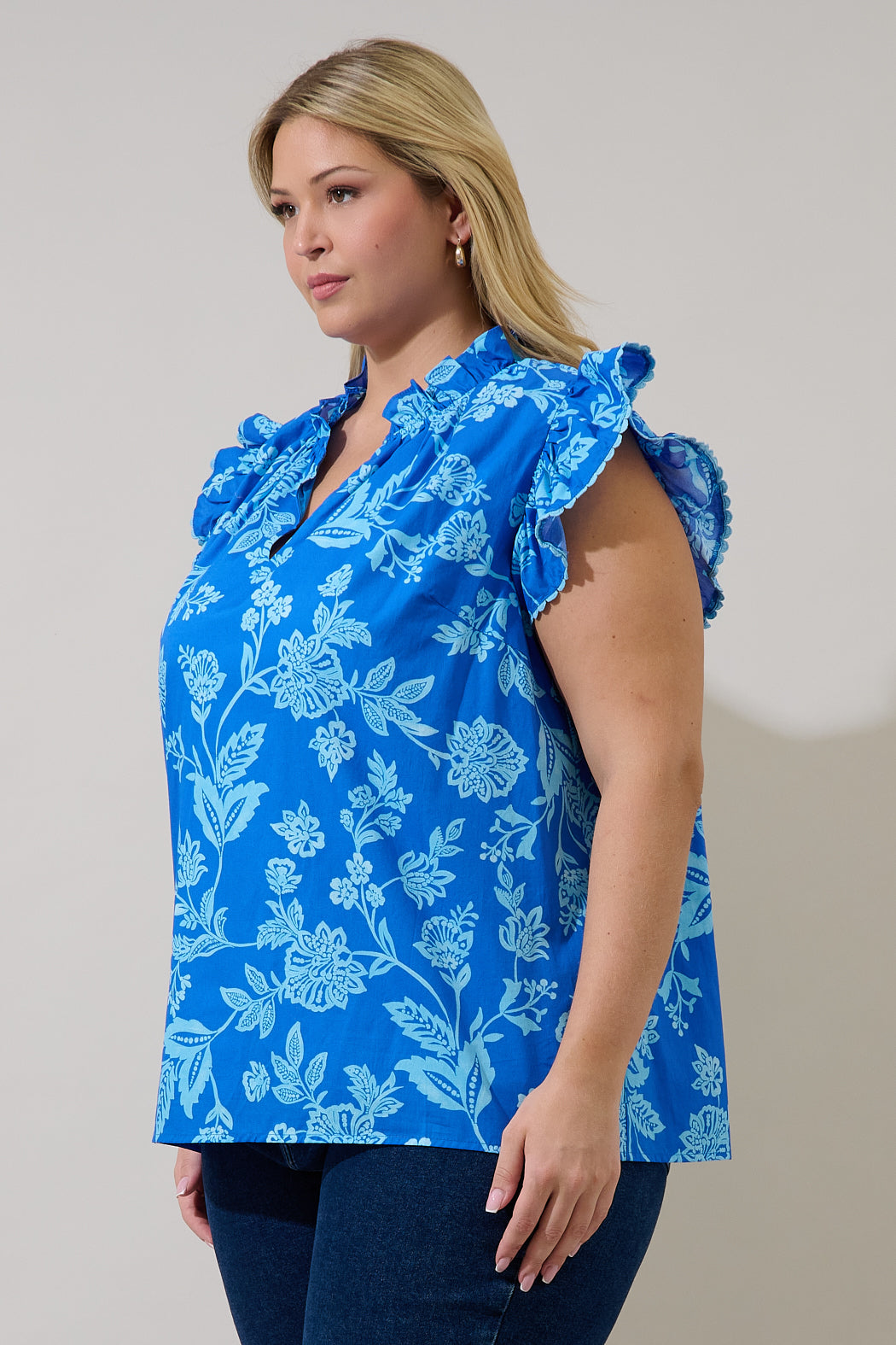 Jazzy Ruffle Top Curve Persa Floral
