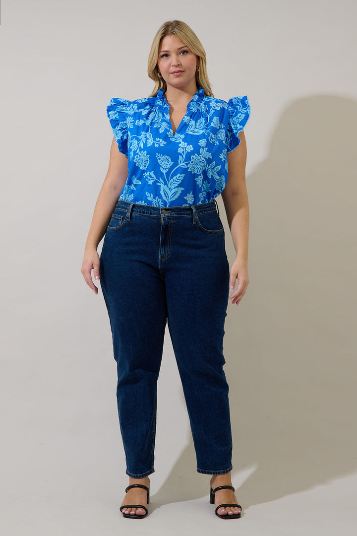 Jazzy Ruffle Top Curve Persa Floral