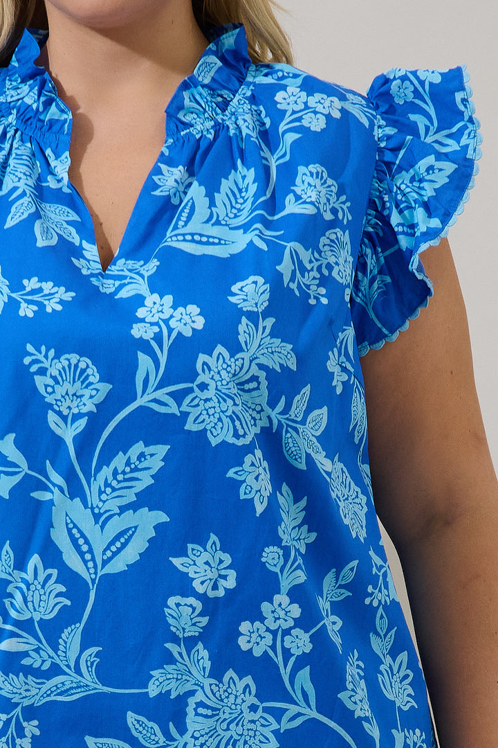 Jazzy Ruffle Top Curve Persa Floral