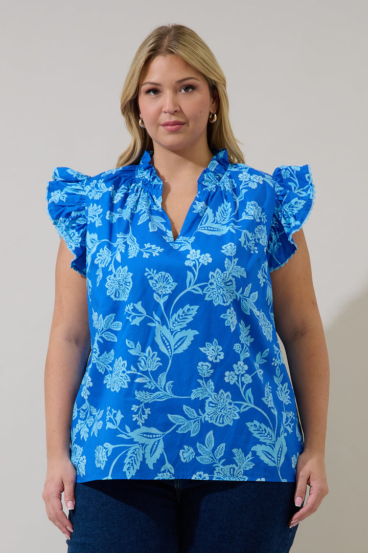 Jazzy Ruffle Top Curve Persa Floral