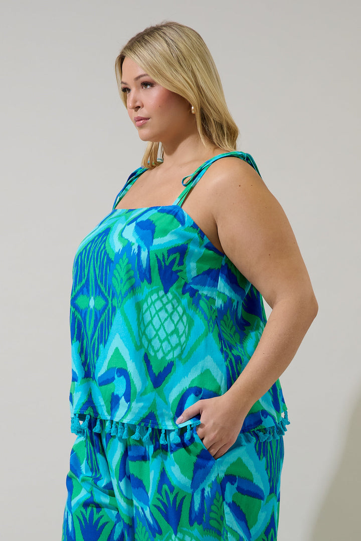 Blissy Tropical Yari Cami Top Curve