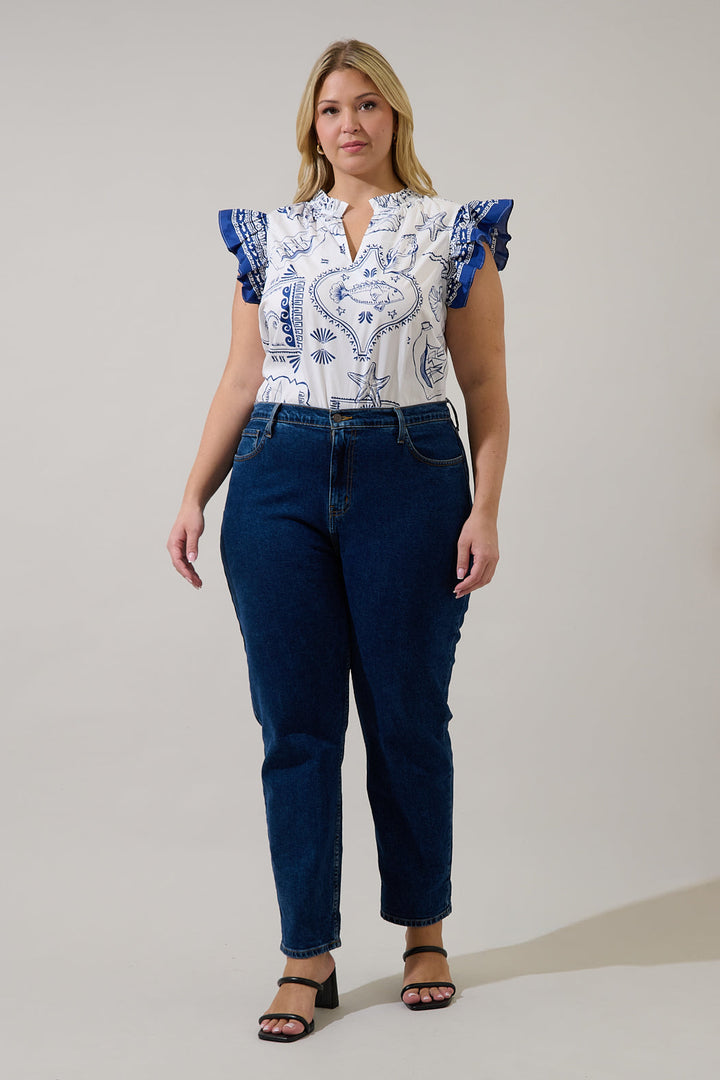Adlina Ruffle Top Seaside Curve