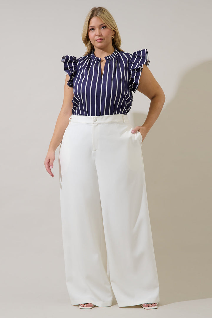 Adlina Ruffle Top Verta Stripe Curve