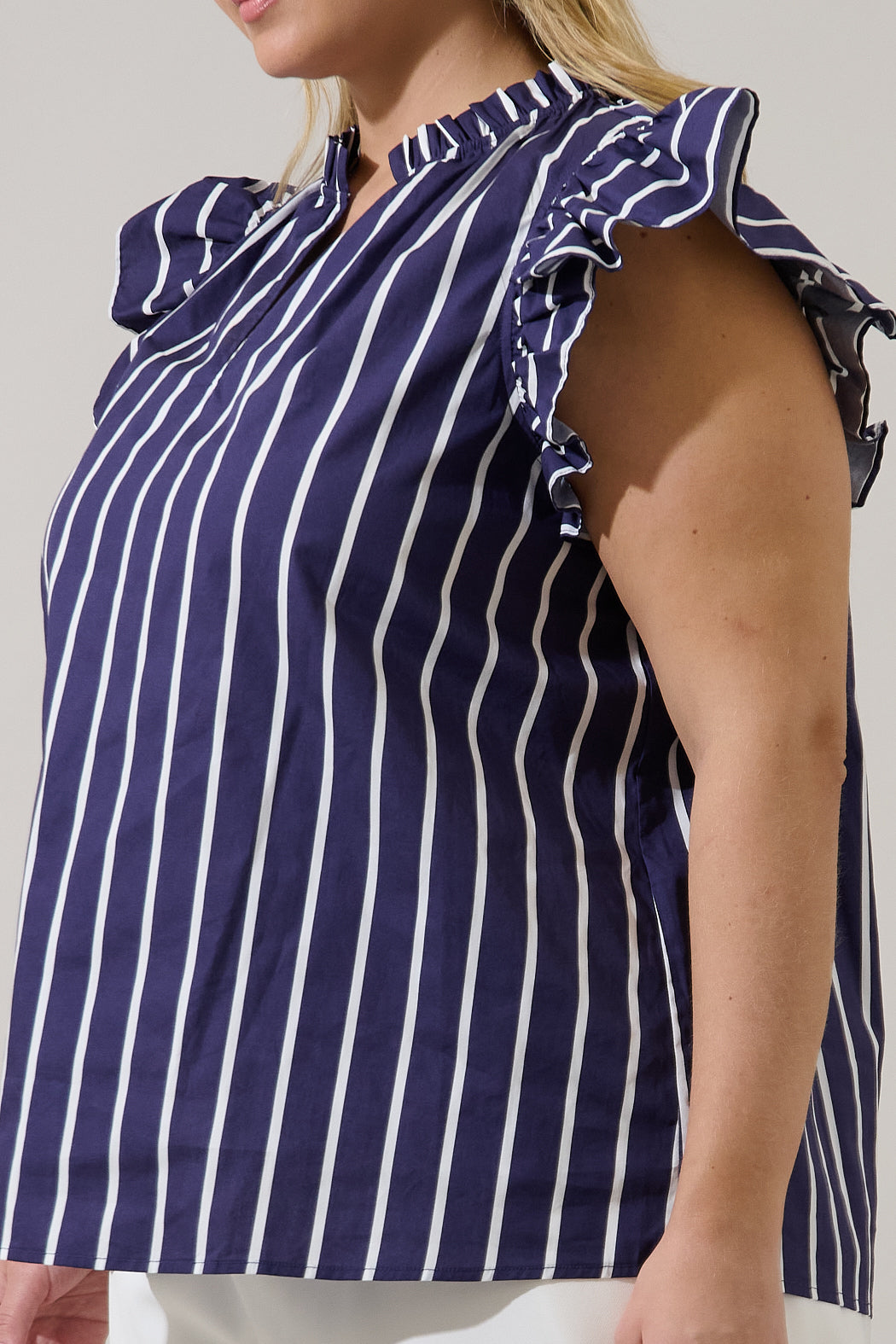 Adlina Ruffle Top Verta Stripe Curve