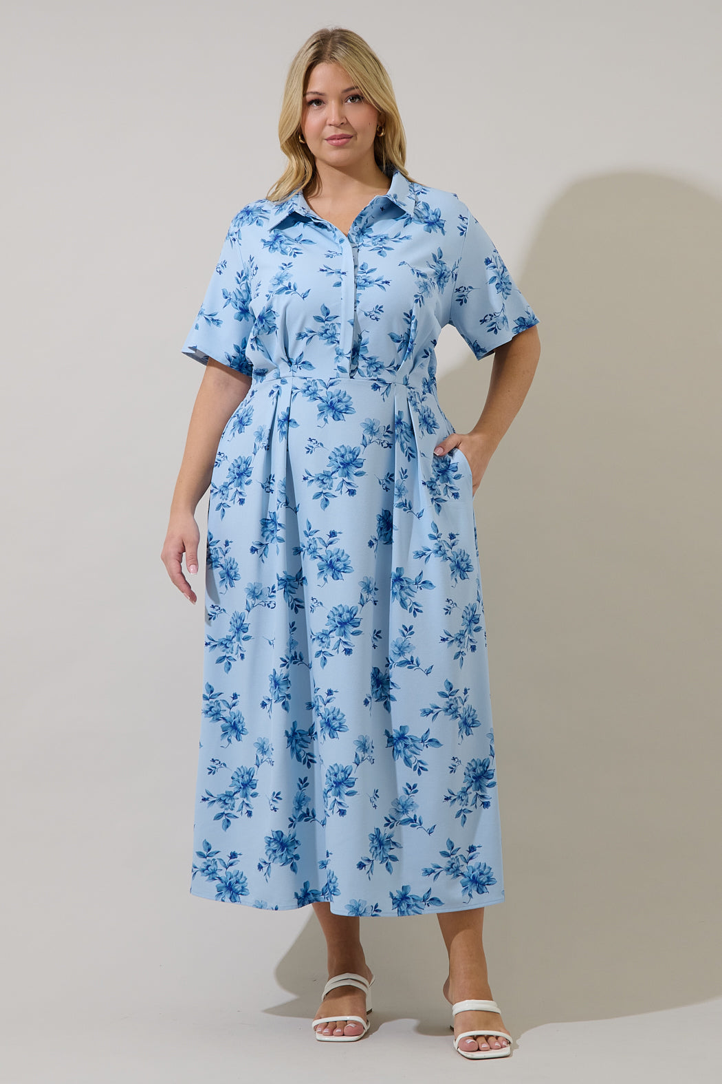 Marisy Collared Maxi Dress Frina Floral Curve