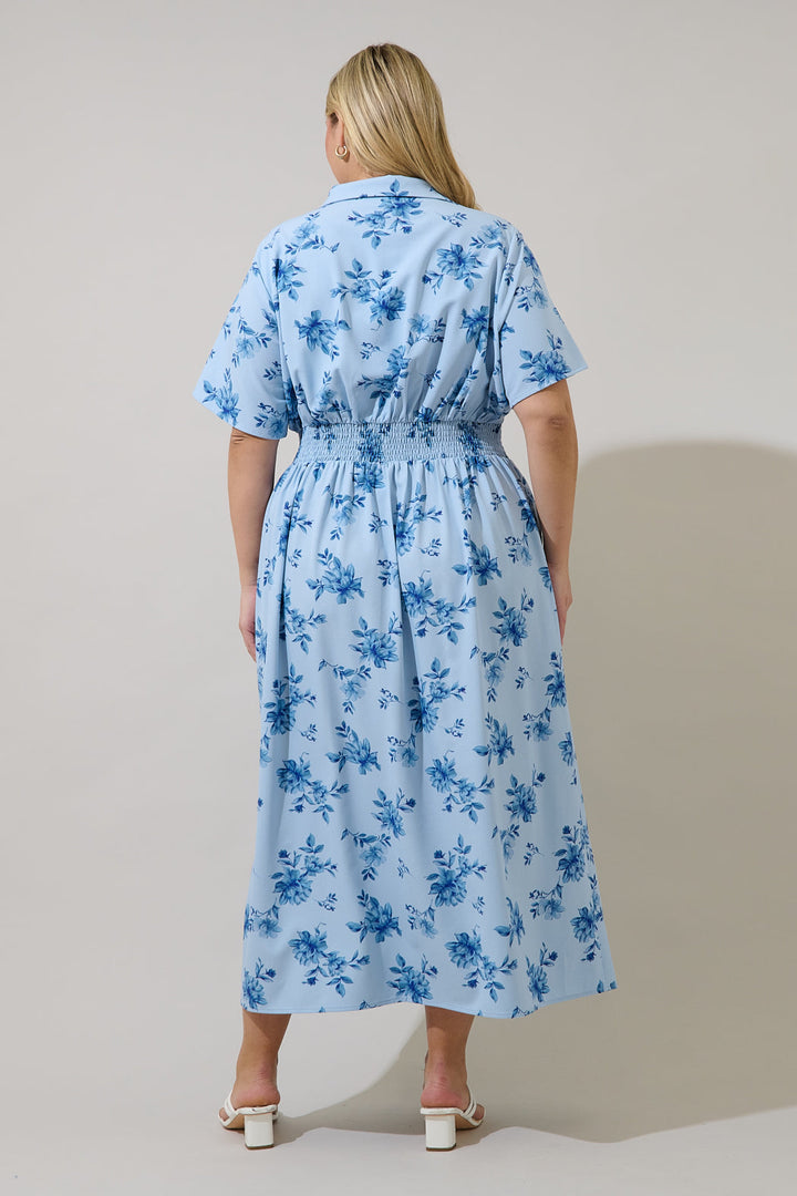 Marisy Collared Maxi Dress Frina Floral Curve