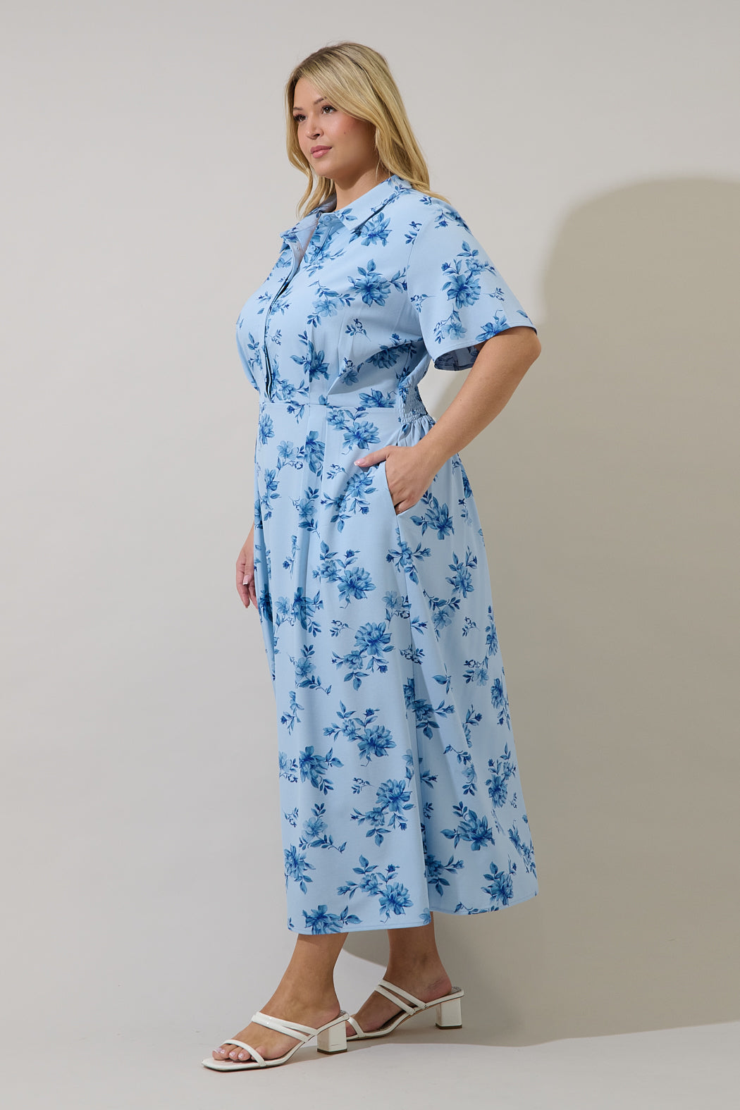 Marisy Collared Maxi Dress Frina Floral Curve