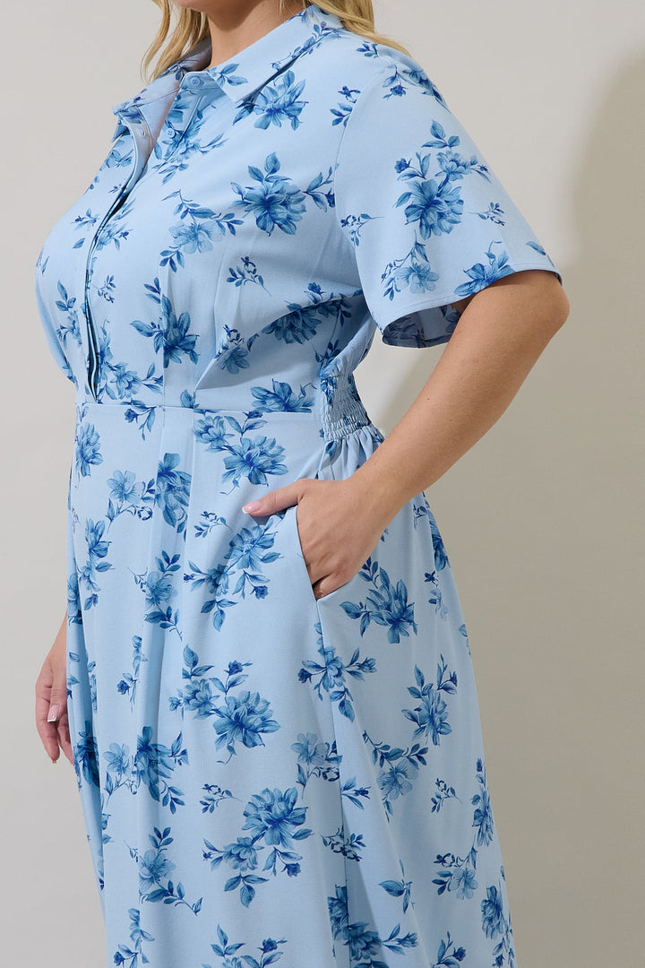 Marisy Collared Maxi Dress Frina Floral Curve
