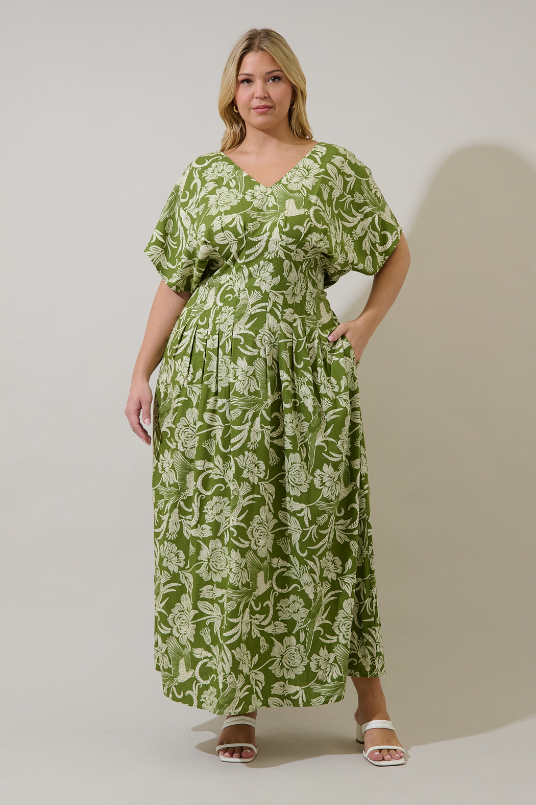 Melda Pleated Midi Dress Kory Floral Curve