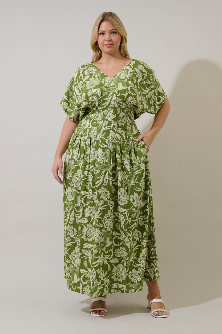Melda Pleated Midi Dress Kory Floral Curve